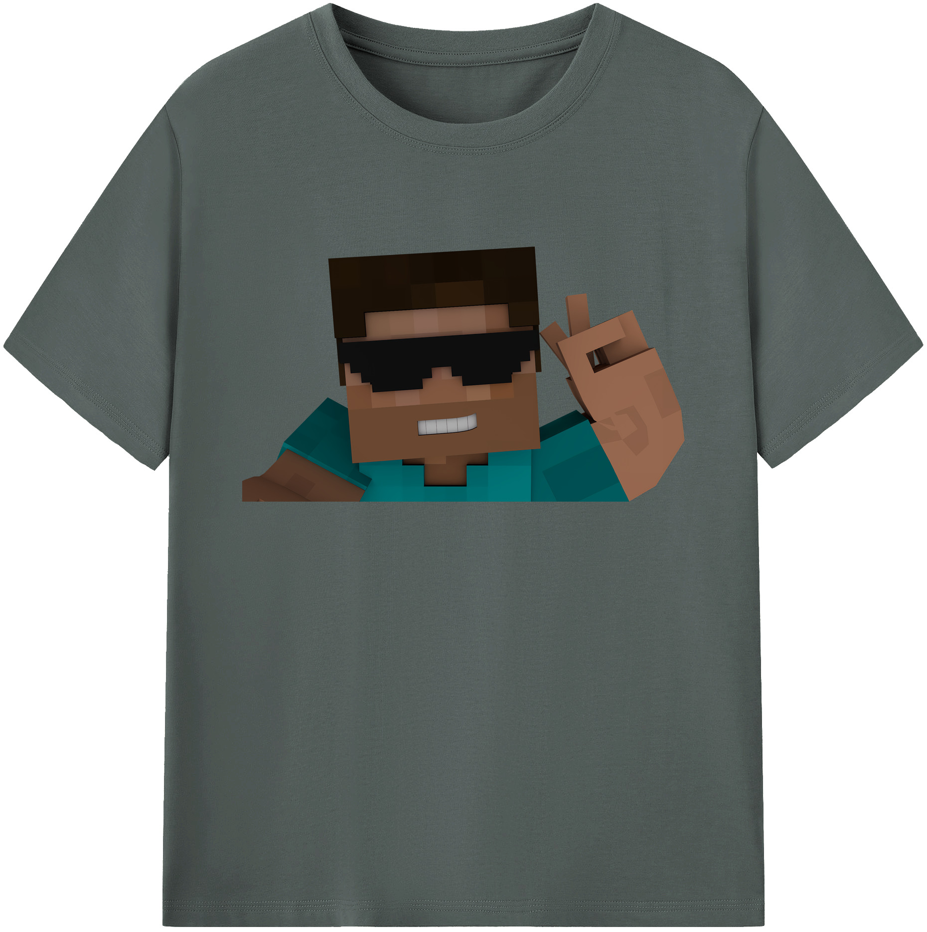 （画像用） マインクラフト ブロックの世界 Minecraft MC Block world 綿100％ メンズ半袖Tシャツ｜肌触りやわらか＆通気性